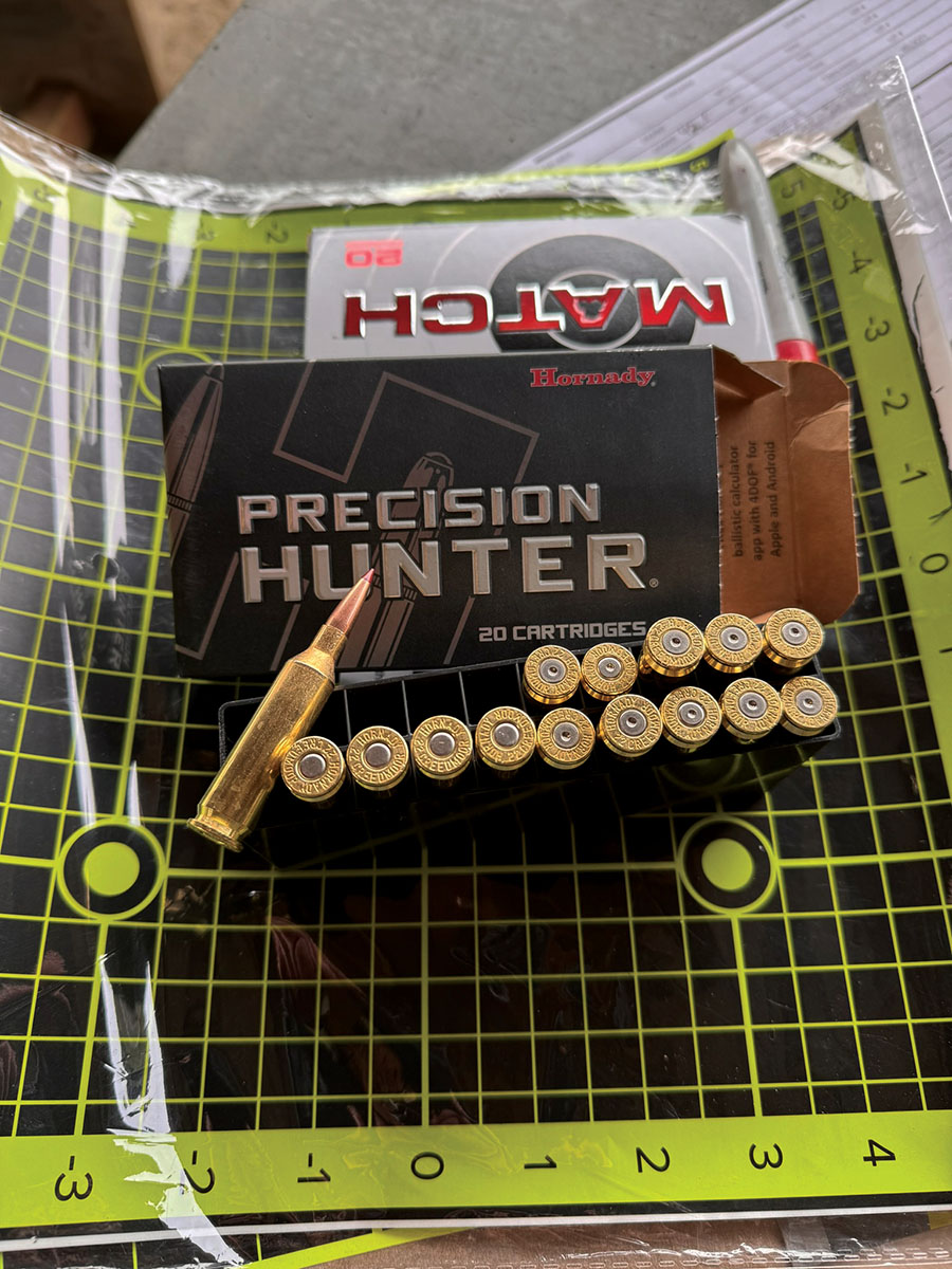 Hornady Factory ammunition offerings included Precision Hunter 80 grain ELD-X.